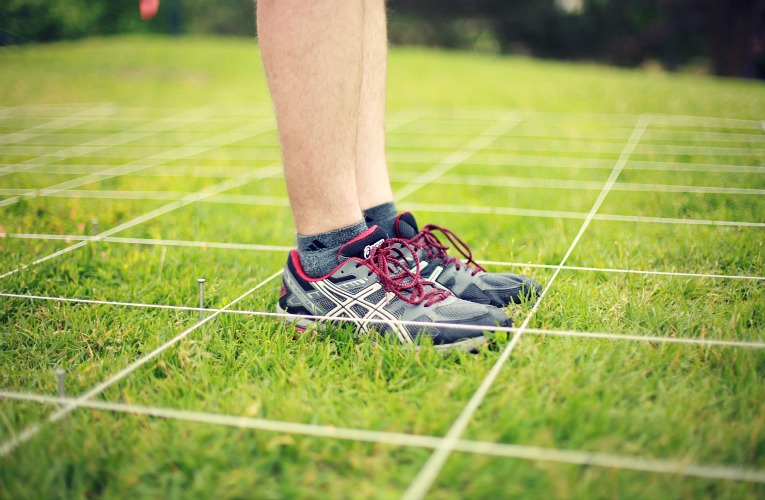 standing in grid maze