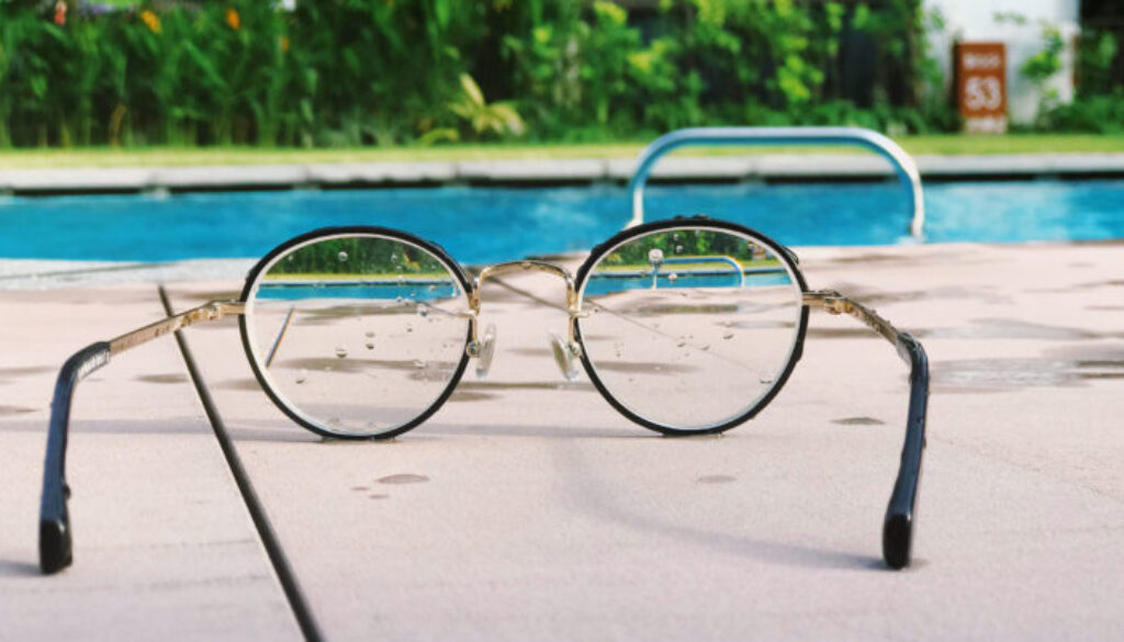 Unique Lens glasses on pool