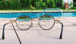 Unique Lens glasses on pool