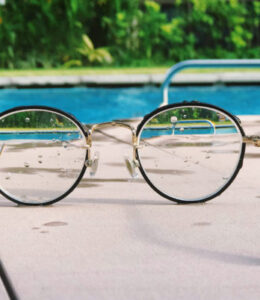 Unique Lens glasses on pool