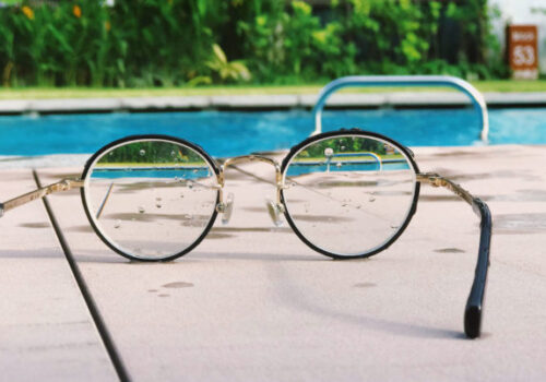 Unique Lens glasses on pool