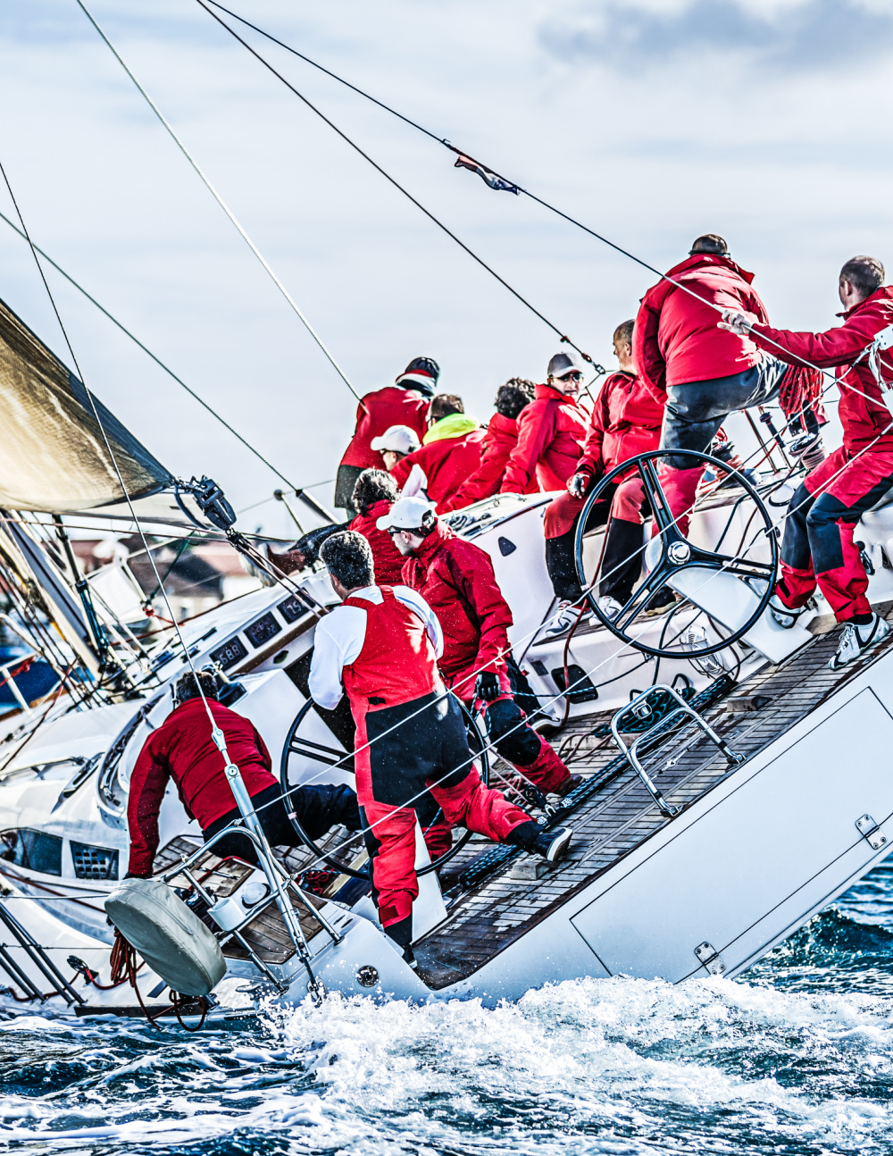 Team on sailboat Team on sailboat